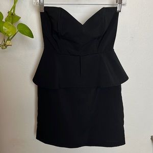 Forever 21 strapless black midi dress size small